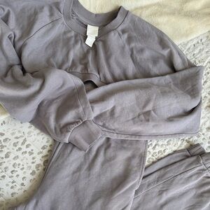 H&M set Cozy Lavender Grey Sweatshirt Set